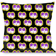 Buckle-Down Throw Pillow - Dopey Eyes Black/Yellow/Purple Throw Pillows Buckle-Down   
