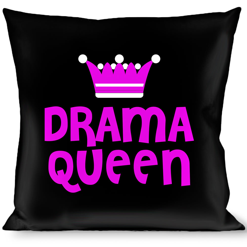 Buckle-Down Throw Pillow - DRAMA QUEEN Black/Fuchsia Throw Pillows Buckle-Down   