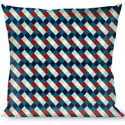 Buckle-Down Throw Pillow - Diamond Plaid Blues/Khaki/Red Throw Pillows Buckle-Down   