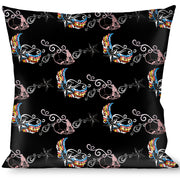 Buckle-Down Throw Pillow - Die Hard Skulls & Stars2 Black/Multi Color Throw Pillows Buckle-Down   