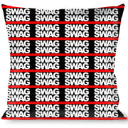 Buckle-Down Throw Pillow - Double SWAG Black/White/Red Stripe Throw Pillows Buckle-Down   