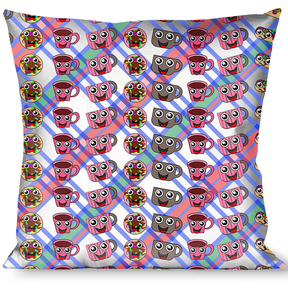 Buckle-Down Throw Pillow - Donuts & Coffee Cartoon2 Throw Pillows Buckle-Down   