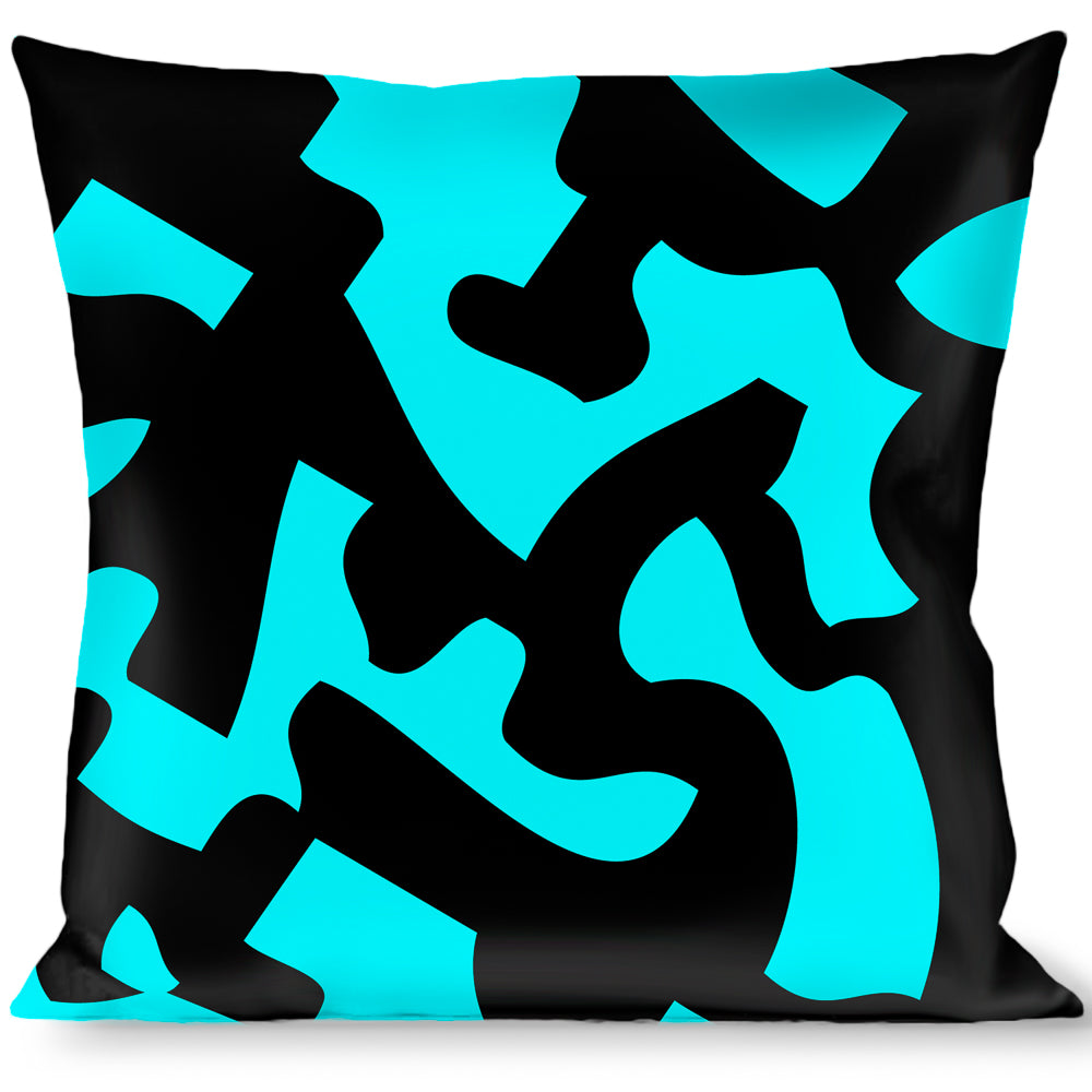 Buckle-Down Throw Pillow - Eighties 1 Blue/Black Throw Pillows Buckle-Down   