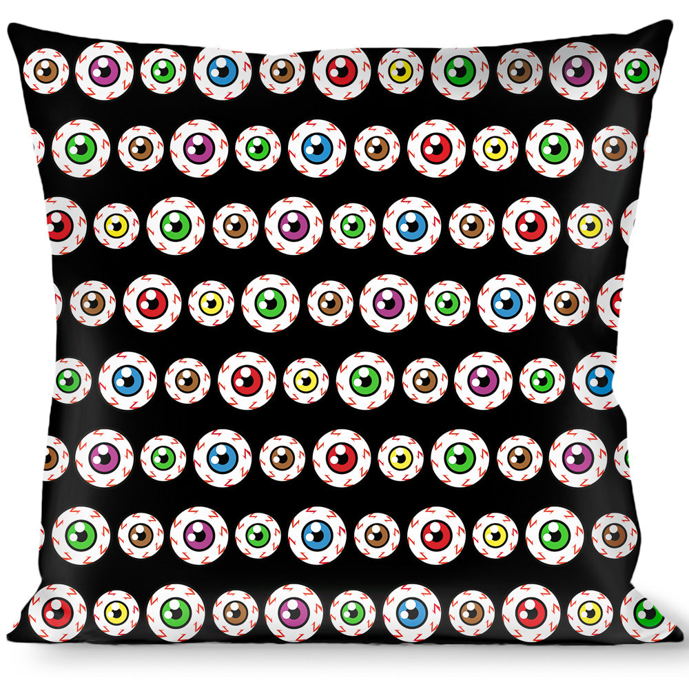 Buckle-Down Throw Pillow - Eyeballs Black/Multi Color Throw Pillows Buckle-Down   