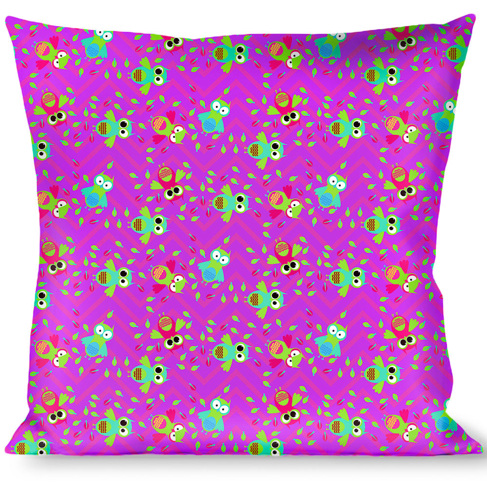 Buckle-Down Throw Pillow - Flying Owls w/Leaves Purple/Multi Color Throw Pillows Buckle-Down   