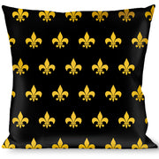 Buckle-Down Throw Pillow - Fleur-de-Lis Black/Yellow Throw Pillows Buckle-Down   