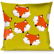 Buckle-Down Throw Pillow - Fox Face Scattered Warm Olive2 Throw Pillows Buckle-Down   