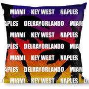 Buckle-Down Throw Pillow - Florida Cities Palm Tree Sunset/White Throw Pillows Buckle-Down   