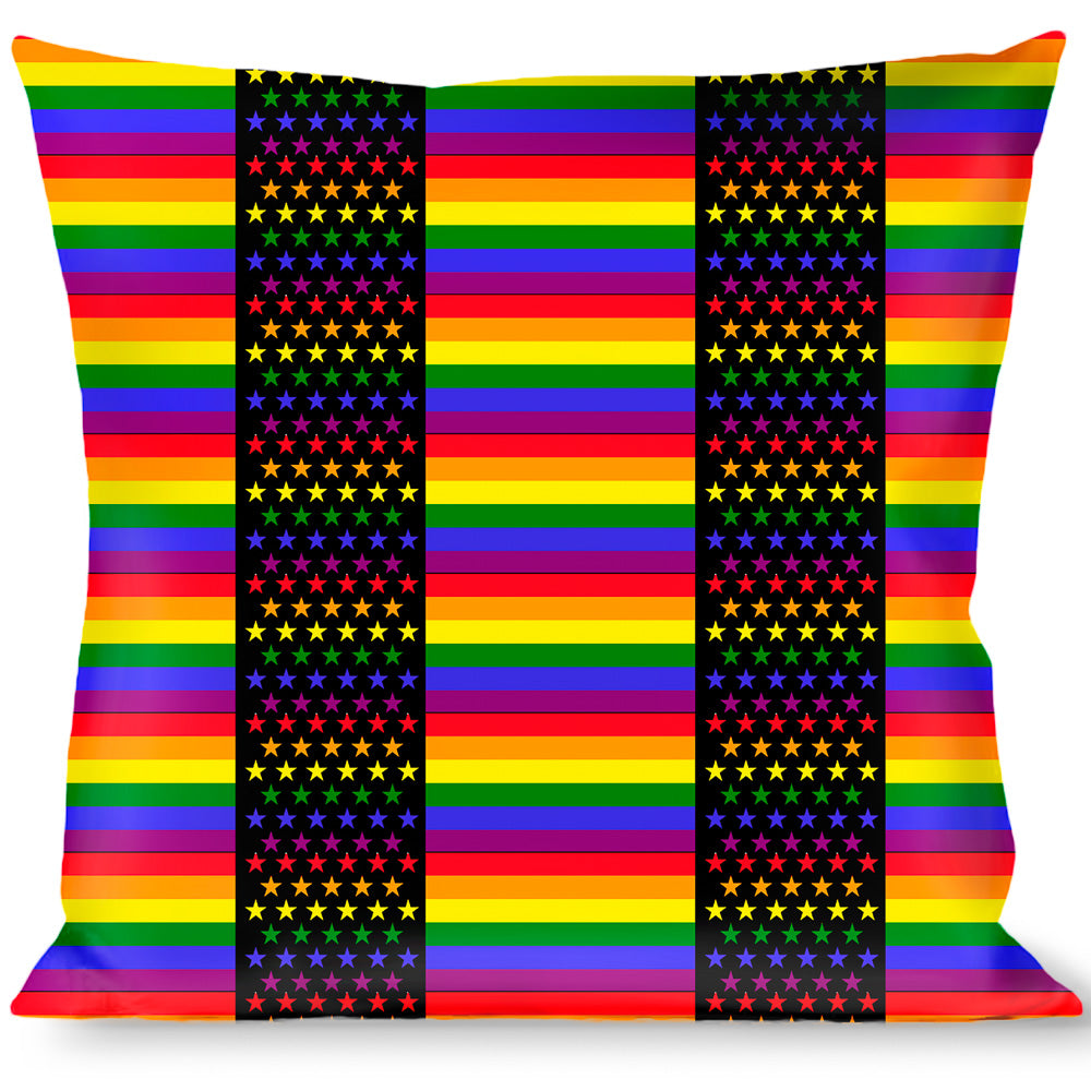 Buckle-Down Throw Pillow - Flag American Pride Rainbow/Black Throw Pillows Buckle-Down   