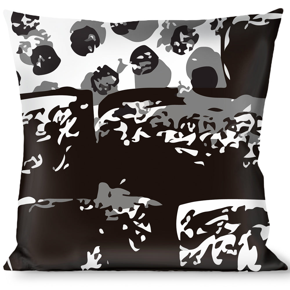 Buckle-Down Throw Pillow - Grunge Bricks Black/White Throw Pillows Buckle-Down   
