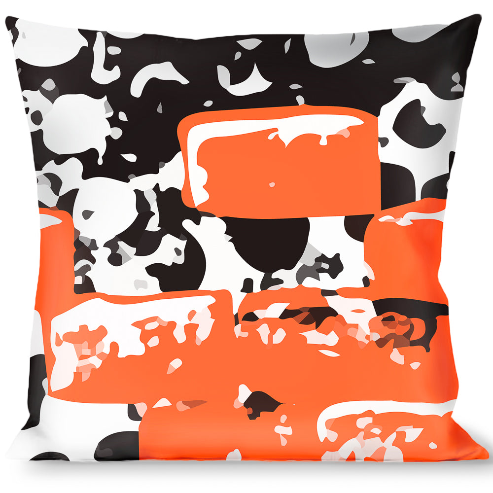 Buckle-Down Throw Pillow - Grunge Bricks Orange Throw Pillows Buckle-Down   