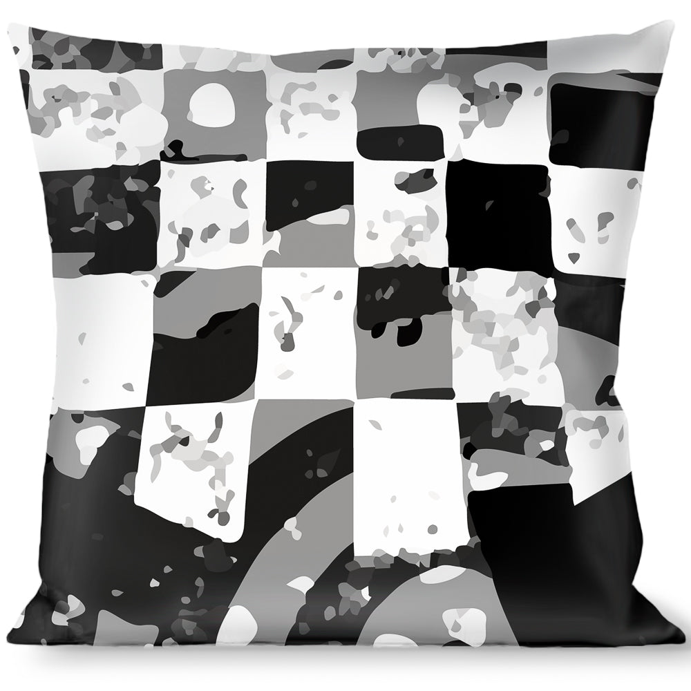 Buckle-Down Throw Pillow - Grunge Chaos Black/White Throw Pillows Buckle-Down   