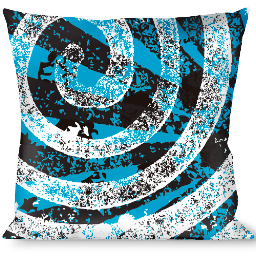 Buckle-Down Throw Pillow - Grunge Chaos Blue Throw Pillows Buckle-Down   