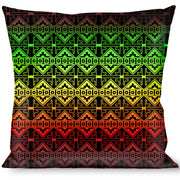 Buckle-Down Throw Pillow - Geomteric2 Black/Red/Yellow/Green Throw Pillows Buckle-Down   