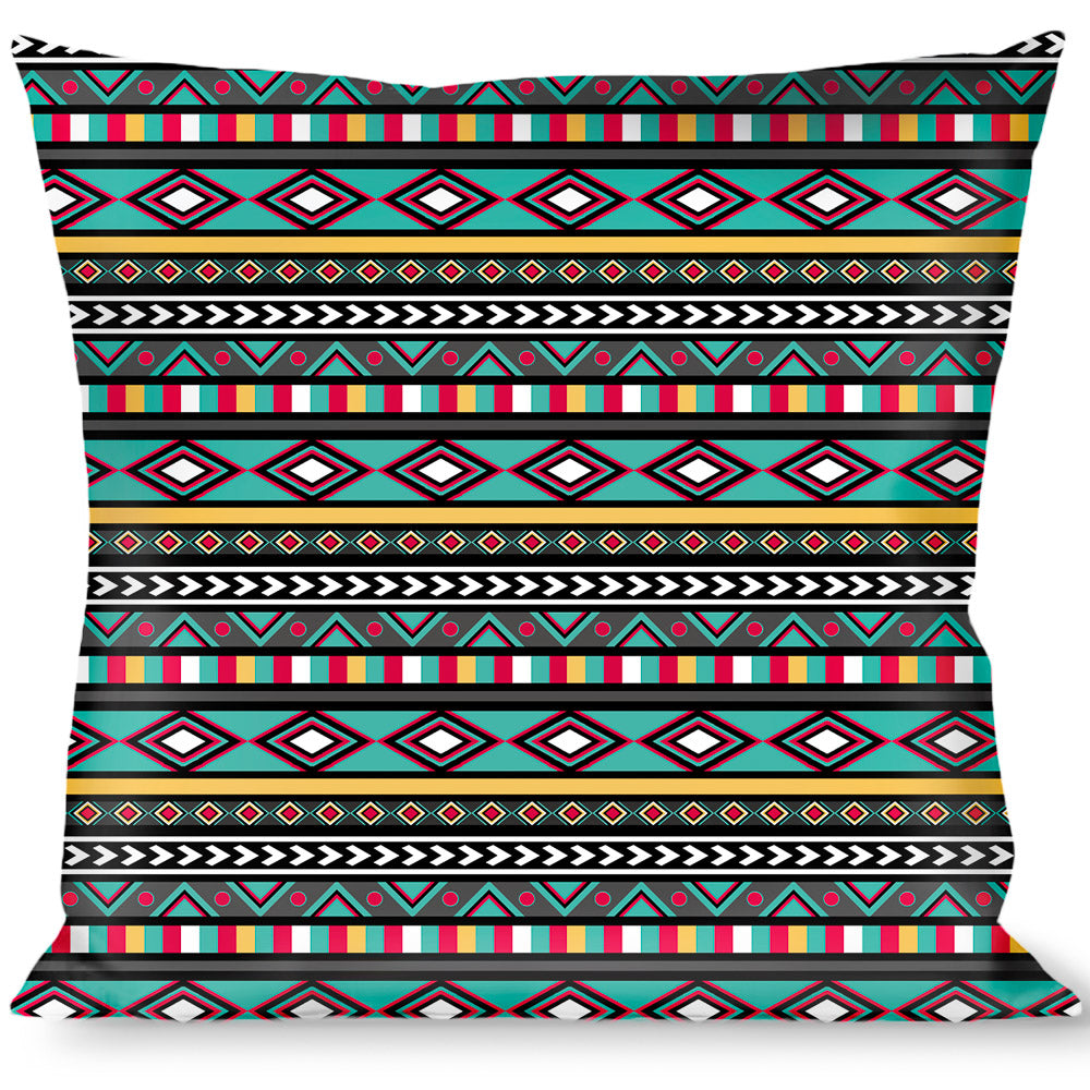 Buckle-Down Throw Pillow - Geometric5 Gray/Teal/White/Pink/Yellow Throw Pillows Buckle-Down   
