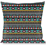 Buckle-Down Throw Pillow - Geometric5 Gray/Teal/White/Pink/Yellow Throw Pillows Buckle-Down   