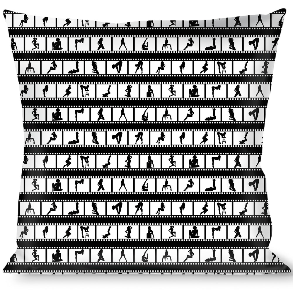 Buckle-Down Throw Pillow - Girls Posing Film Strip White/Black Throw Pillows Buckle-Down   
