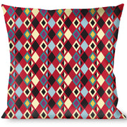 Buckle-Down Throw Pillow - Geometric9 Black/Red/Turquoise/Ivory Throw Pillows Buckle-Down   
