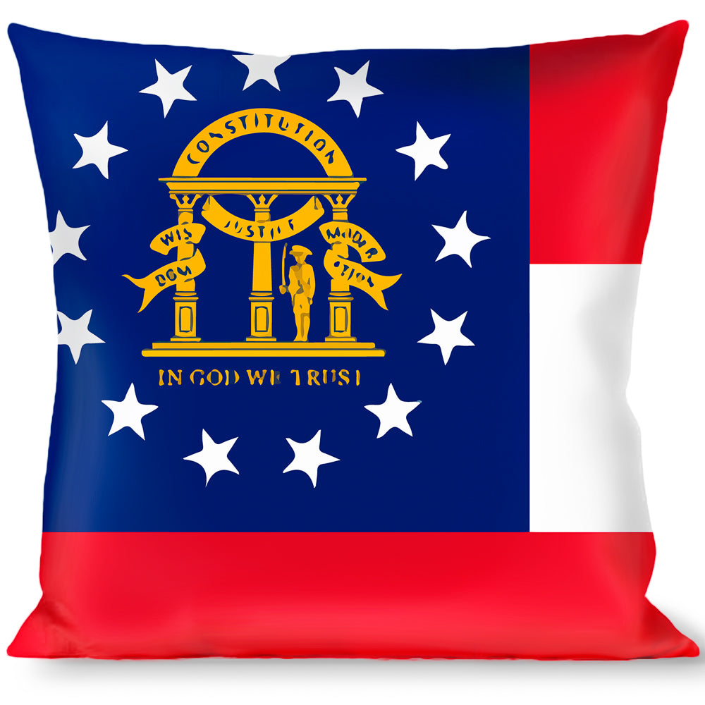 Buckle-Down Throw Pillow - Georgia Flags/Black Throw Pillows Buckle-Down   