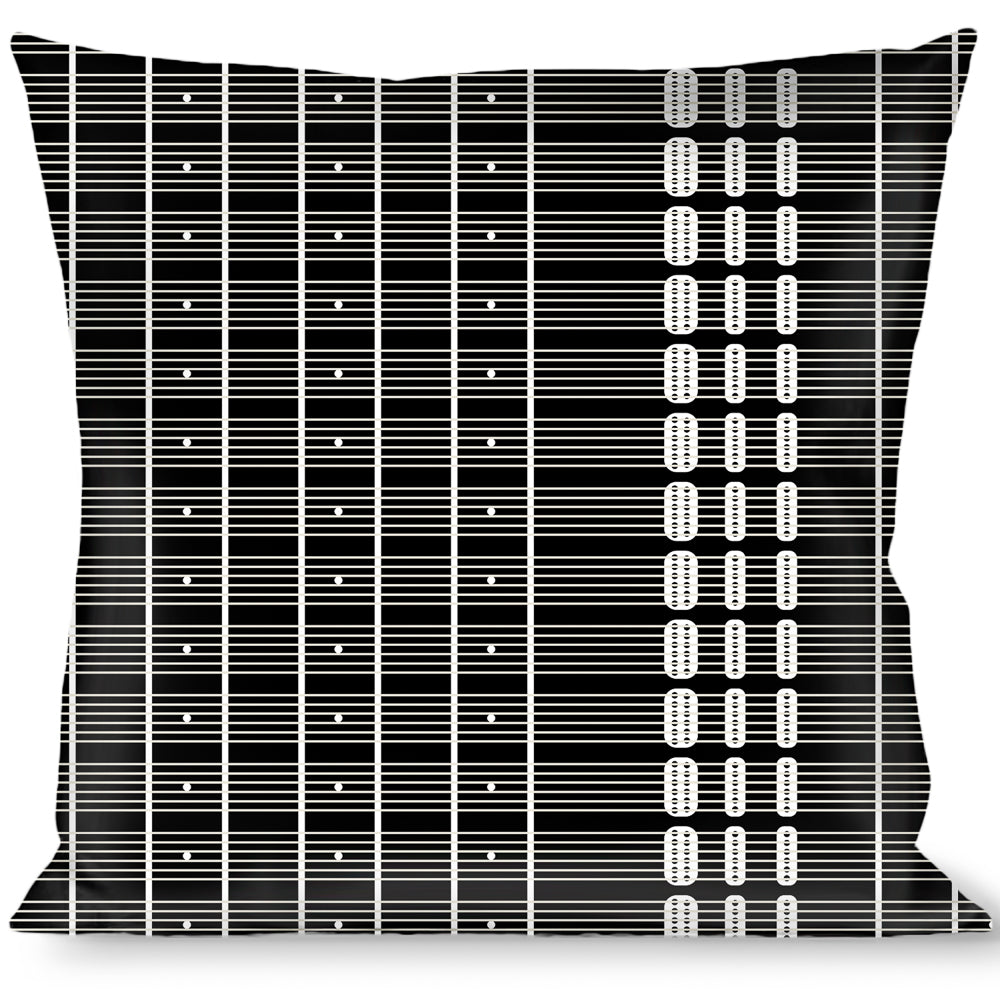 Buckle-Down Throw Pillow - Guitar Neck Black/White Throw Pillows Buckle-Down   
