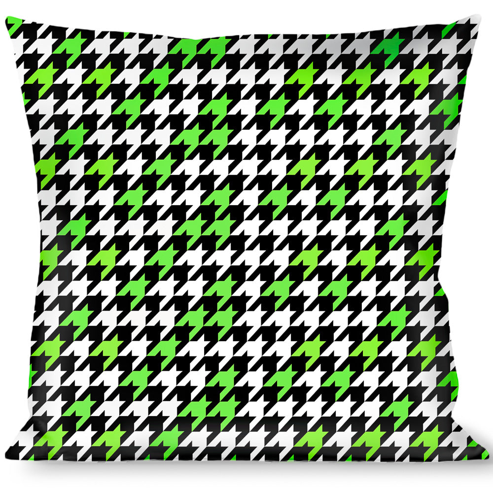 Buckle-Down Throw Pillow - Houndstooth Black/White/Neon Green Throw Pillows Buckle-Down   