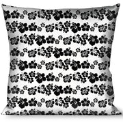 Buckle-Down Throw Pillow - Hibiscus White/Black Throw Pillows Buckle-Down   