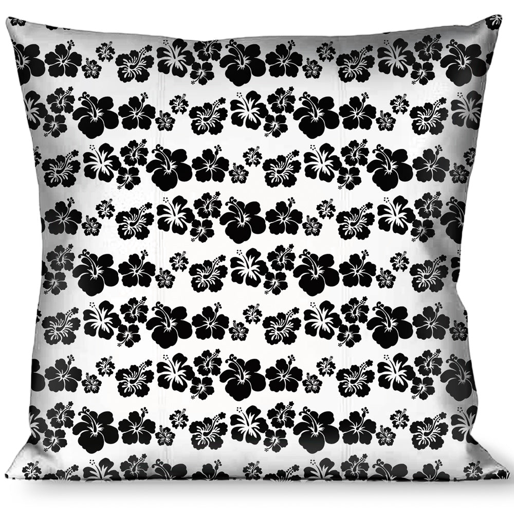 Buckle-Down Throw Pillow - Hibiscus White/Black Throw Pillows Buckle-Down   