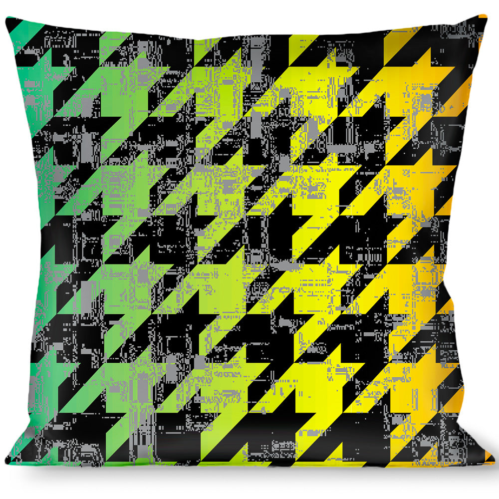 Buckle-Down Throw Pillow - Houndstooth Black/Rainbow Throw Pillows Buckle-Down   