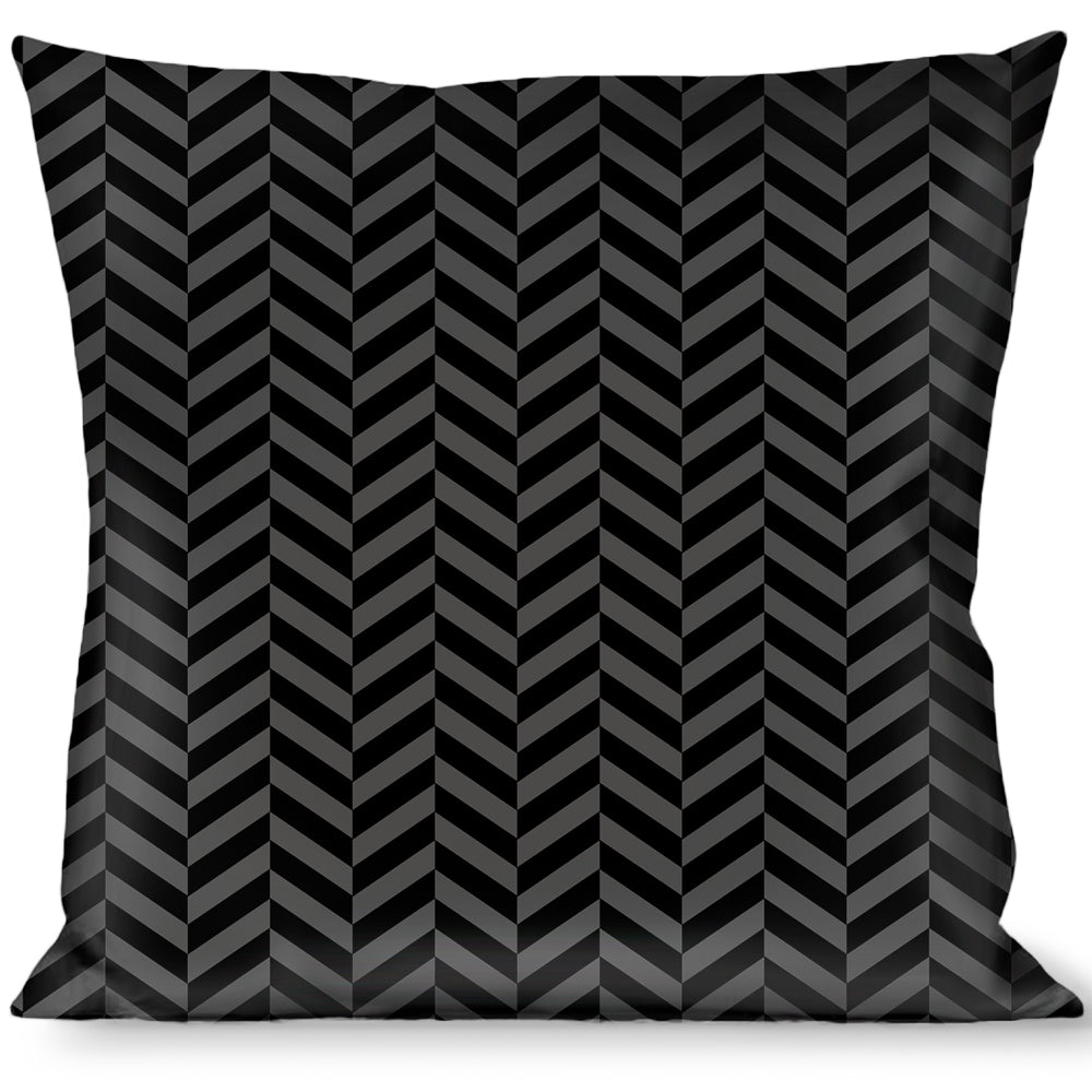 Buckle-Down Throw Pillow - Herringbone Black/Gray Throw Pillows Buckle-Down   
