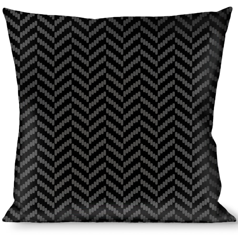 Buckle-Down Throw Pillow - Herringbone Jagged Black/Gray Throw Pillows Buckle-Down   