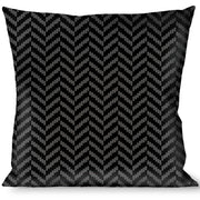 Buckle-Down Throw Pillow - Herringbone Jagged Black/Gray Throw Pillows Buckle-Down   