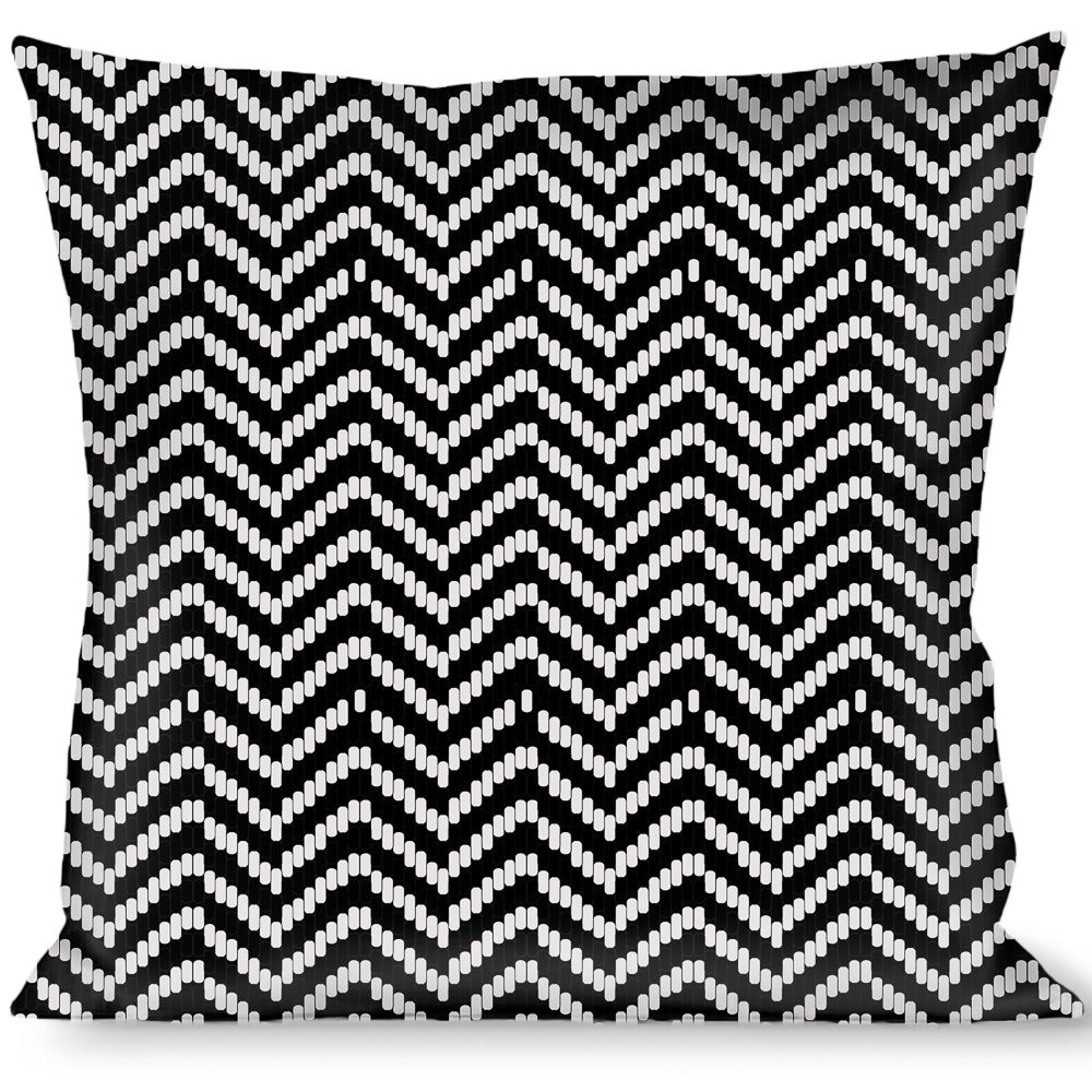 Buckle-Down Throw Pillow - Herringbone Jagged Black/White Throw Pillows Buckle-Down   