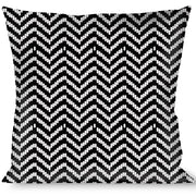 Buckle-Down Throw Pillow - Herringbone Jagged Black/White Throw Pillows Buckle-Down   
