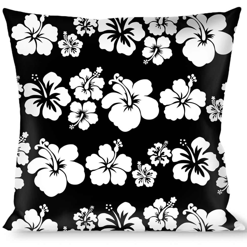 Buckle-Down Throw Pillow - Hibiscus Black/White Throw Pillows Buckle-Down   