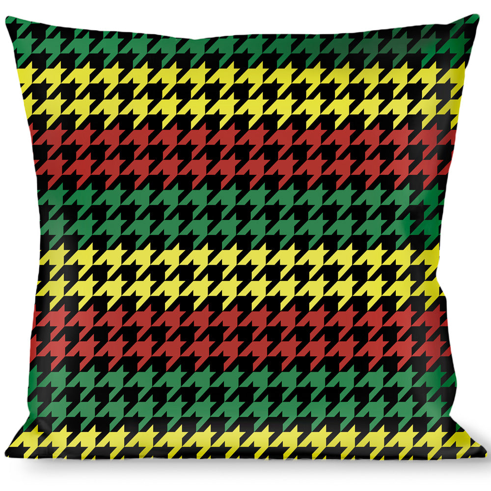 Buckle-Down Throw Pillow - Houndstooth Black/Rasta Throw Pillows Buckle-Down   