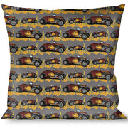 Buckle-Down Throw Pillow - Hot Rod w/Flames Throw Pillows Buckle-Down   