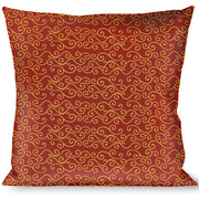 Buckle-Down Throw Pillow - Holiday Trim Swirls Red/Gold Throw Pillows Buckle-Down   