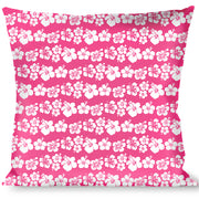 Buckle-Down Throw Pillow - Hibiscus Neon Pink/White Throw Pillows Buckle-Down   
