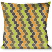 Buckle-Down Throw Pillow - Honeycomb Greens/Orange Throw Pillows Buckle-Down   