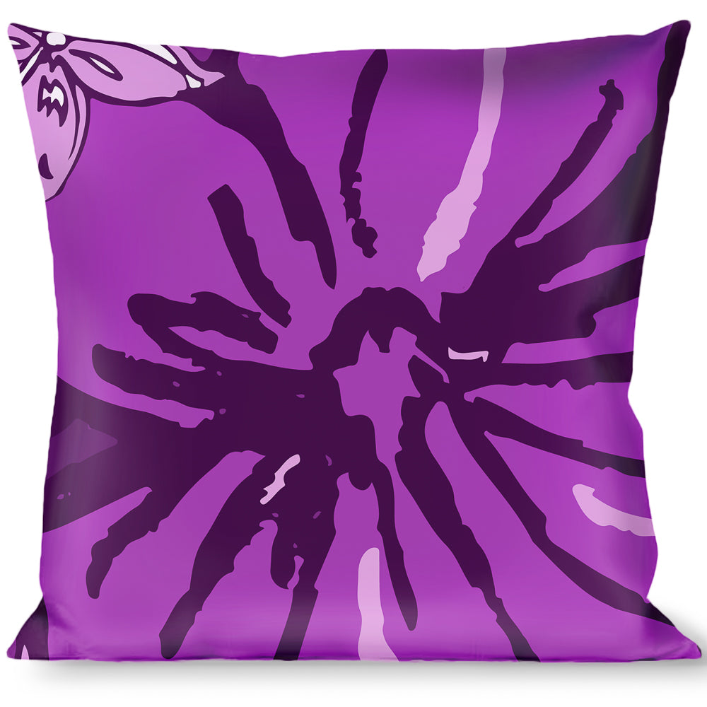 Buckle-Down Throw Pillow - Hibiscus Collage Purple Shades Throw Pillows Buckle-Down   