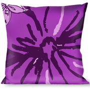 Buckle-Down Throw Pillow - Hibiscus Collage Purple Shades Throw Pillows Buckle-Down   