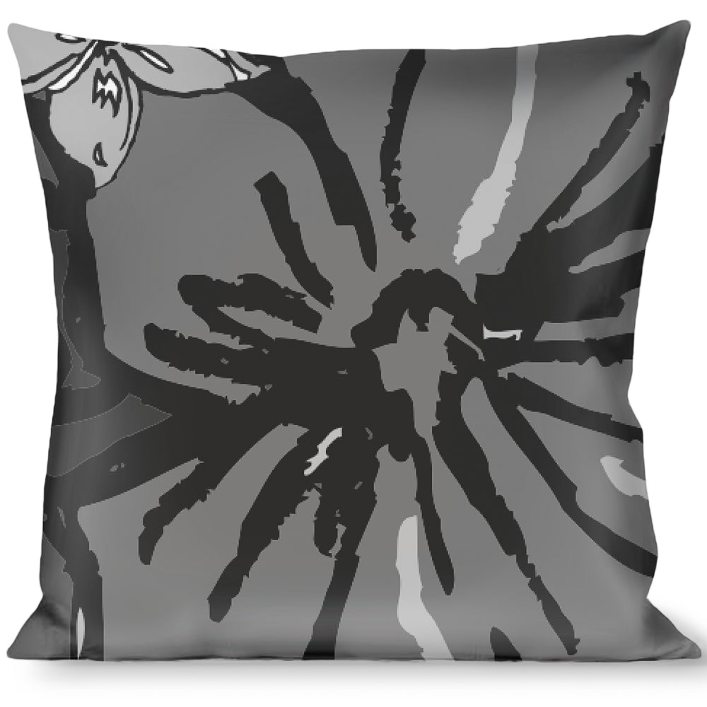 Buckle-Down Throw Pillow - Hibiscus Collage Gray Shades Throw Pillows Buckle-Down   