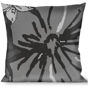 Buckle-Down Throw Pillow - Hibiscus Collage Gray Shades Throw Pillows Buckle-Down   