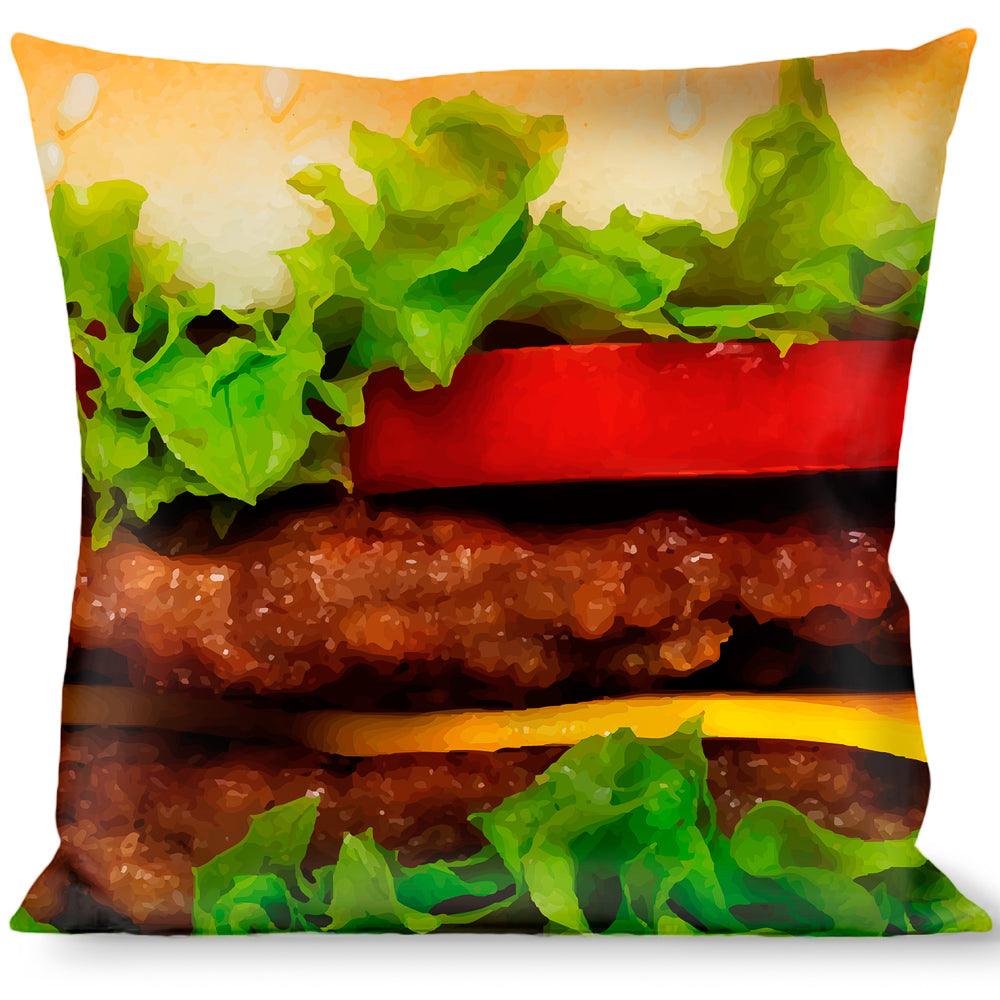 Buckle-Down Throw Pillow - Hamburger Vivid Throw Pillows Buckle-Down   