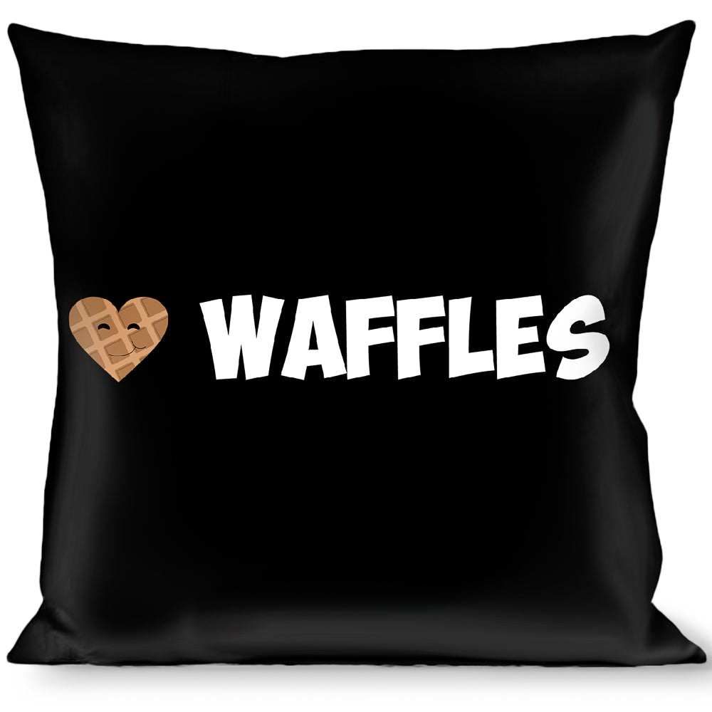 Buckle-Down Throw Pillow - I Heart Waffles Text Throw Pillows Buckle-Down   