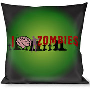 Buckle-Down Throw Pillow - I "Brain" ZOMBIES Throw Pillows Buckle-Down   