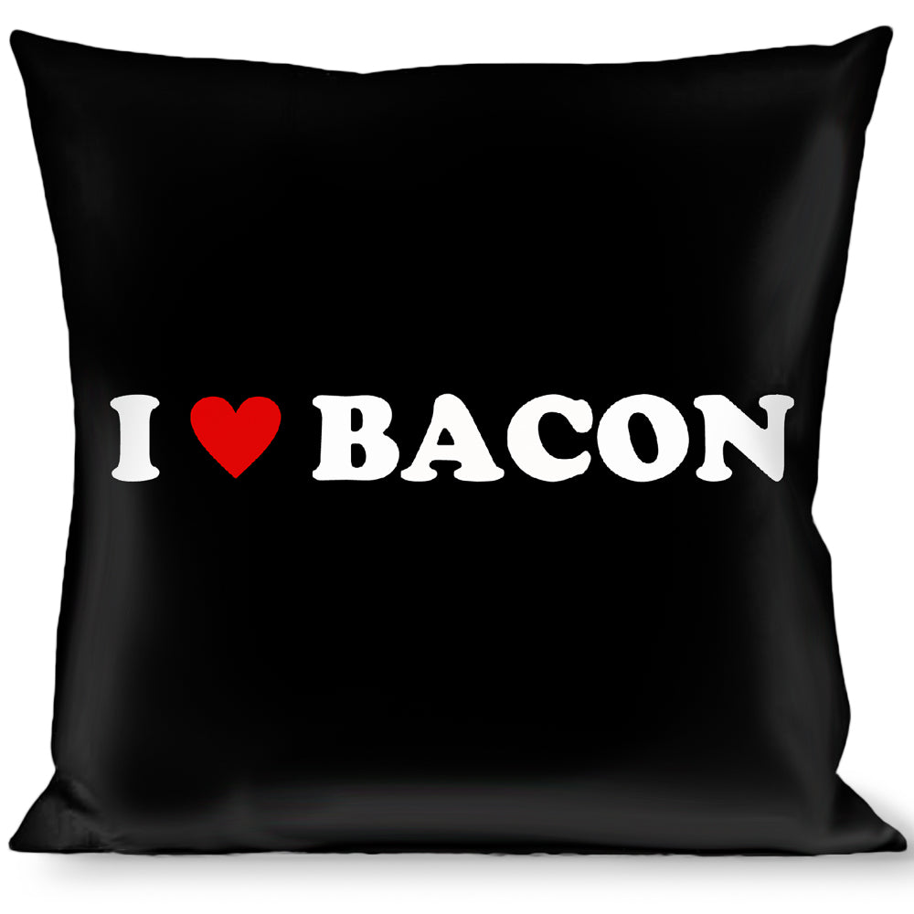 Buckle-Down Throw Pillow - I "HEART" BACON Black/White/Red Throw Pillows Buckle-Down   