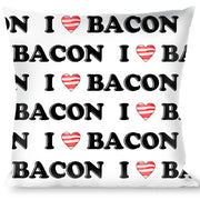 Buckle-Down Throw Pillow - I "Heart" BACON White/Black/Bacon Throw Pillows Buckle-Down   