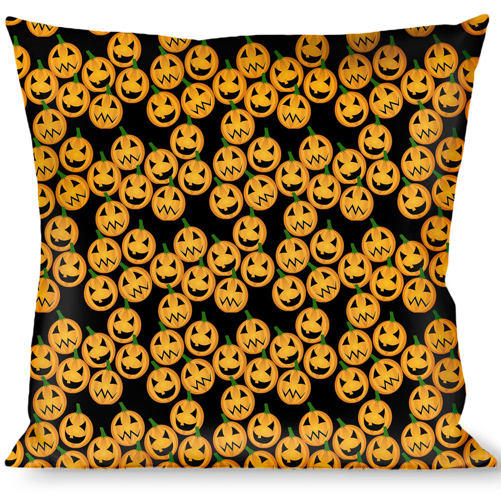 Buckle-Down Throw Pillow - Jack-o'-Lantern Collage Black Throw Pillows Buckle-Down   