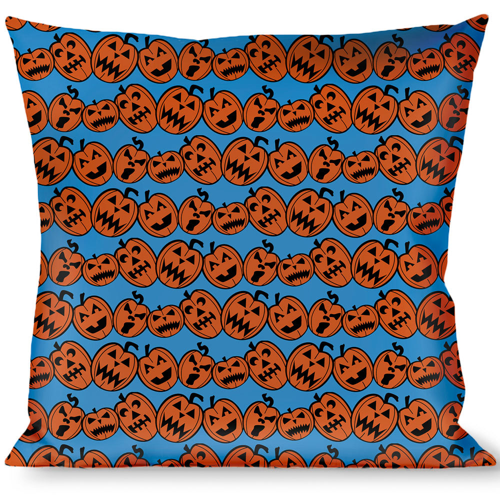 Buckle-Down Throw Pillow - Jack-o'-Lanterns Blue Throw Pillows Buckle-Down   